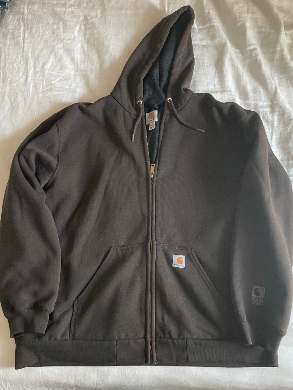 Carhartt Rain Defender thermal lined zip-up hoodie sweatshirt